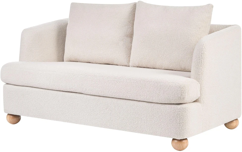 Beliani 2 vietų sofa RATTVIK Boucle kreminės baltos spalvos