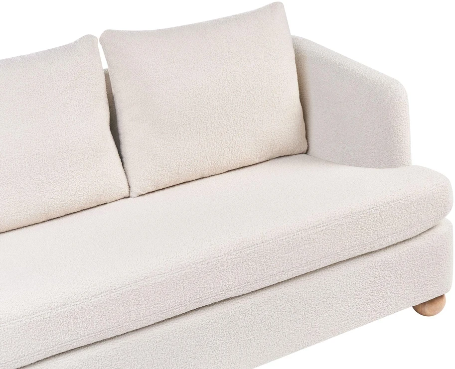 Beliani 2 vietų sofa RATTVIK Boucle kreminės baltos spalvos