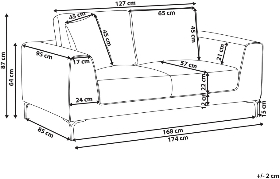 Beliani 2 vietų sofa REINEN balta