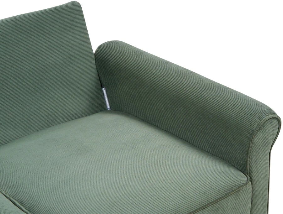 Beliani 2 vietų sofa RONNEBY, kordas, tamsiai žalia