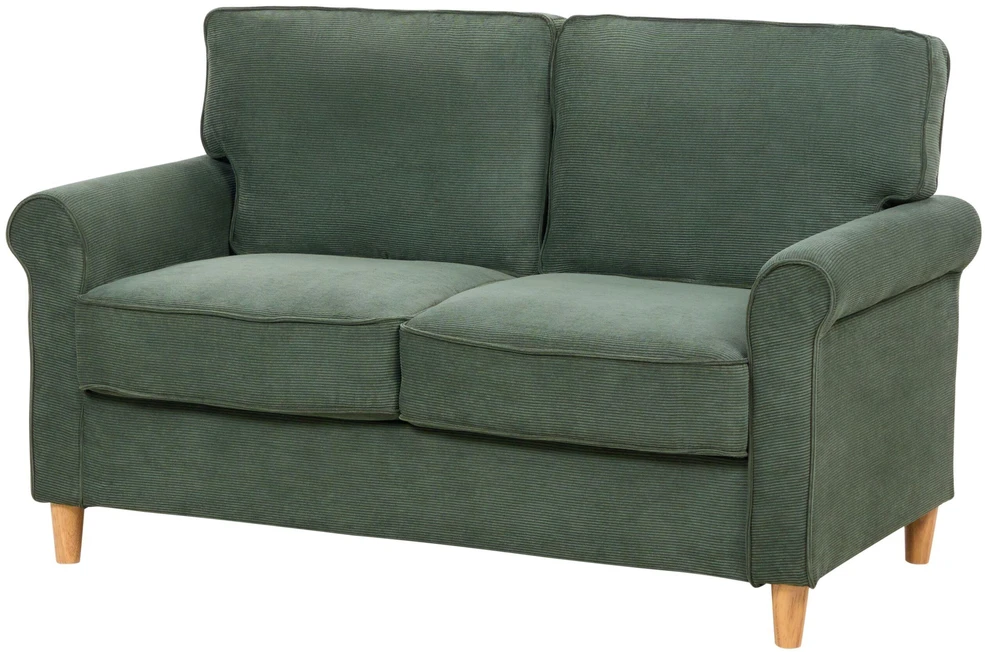 Beliani 2 vietų sofa RONNEBY, kordas, tamsiai žalia
