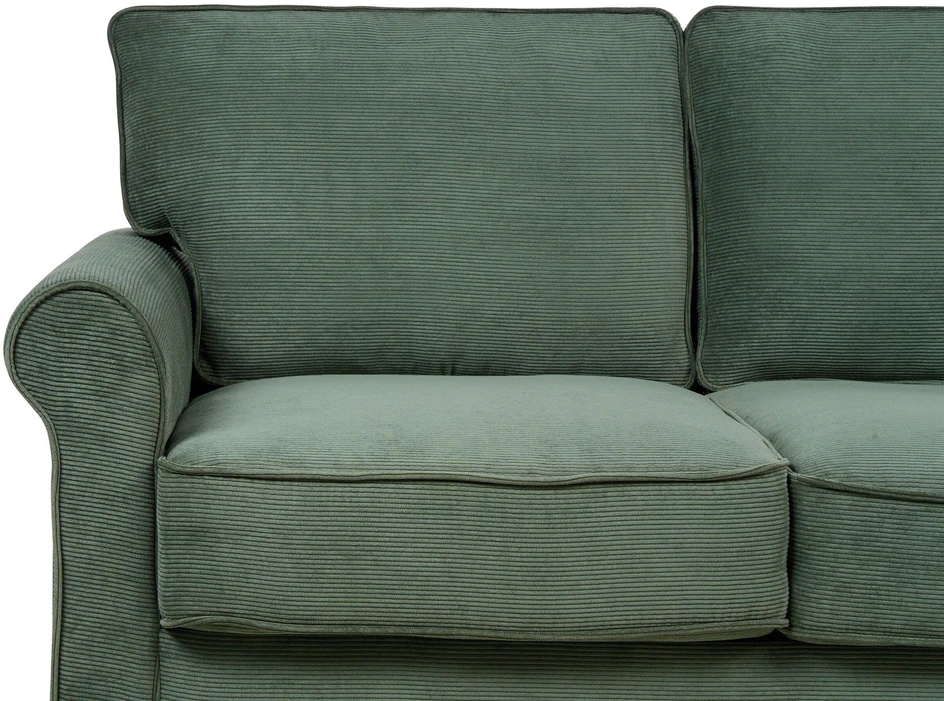 Beliani 2 vietų sofa RONNEBY, kordas, tamsiai žalia