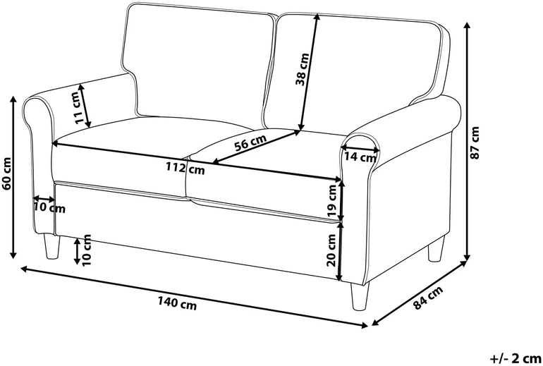 Beliani 2 vietų sofa RONNEBY smėlio spalvos