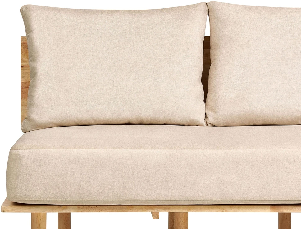 Beliani 2 vietų sofa SALO, smėlio spalvos su staliukais