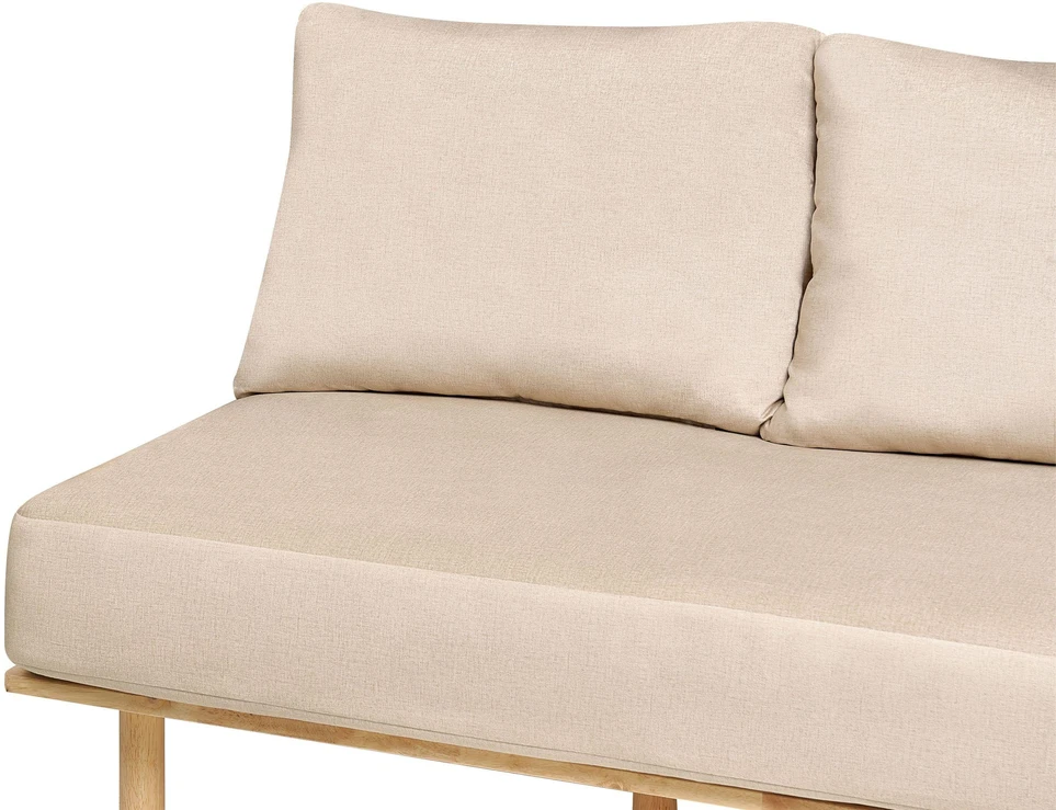 Beliani 2 vietų sofa SALO, smėlio spalvos su staliukais