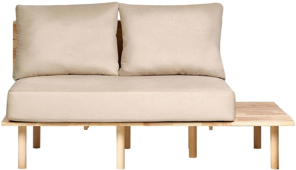 Beliani 2 vietų sofa SALO, smėlio spalvos su staliukais