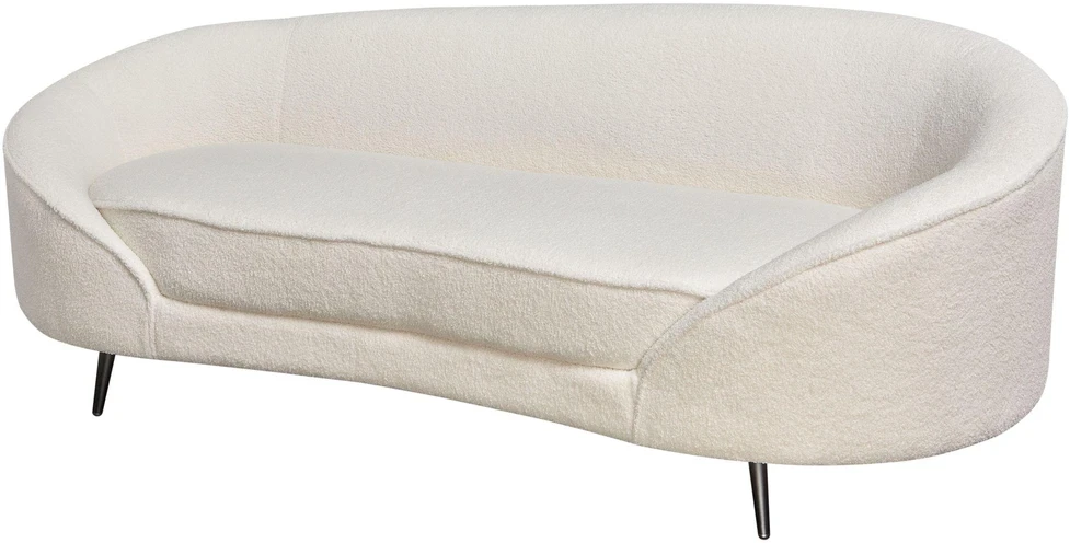 Beliani 2 vietų sofa SAVAR Bouclé balta