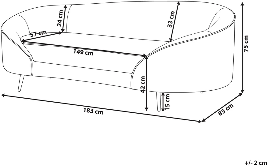 Beliani 2 vietų sofa SAVAR, veliūras, šviesiai smėlio spalvos
