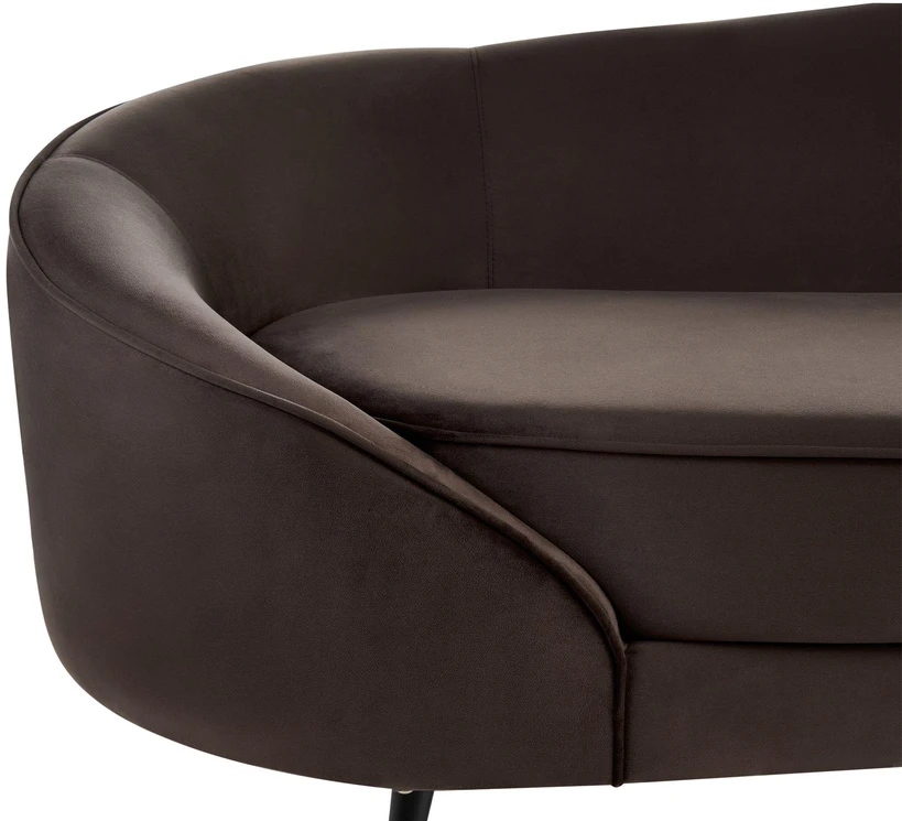 Beliani 2 vietų sofa SAVAR, veliūras, tamsiai ruda