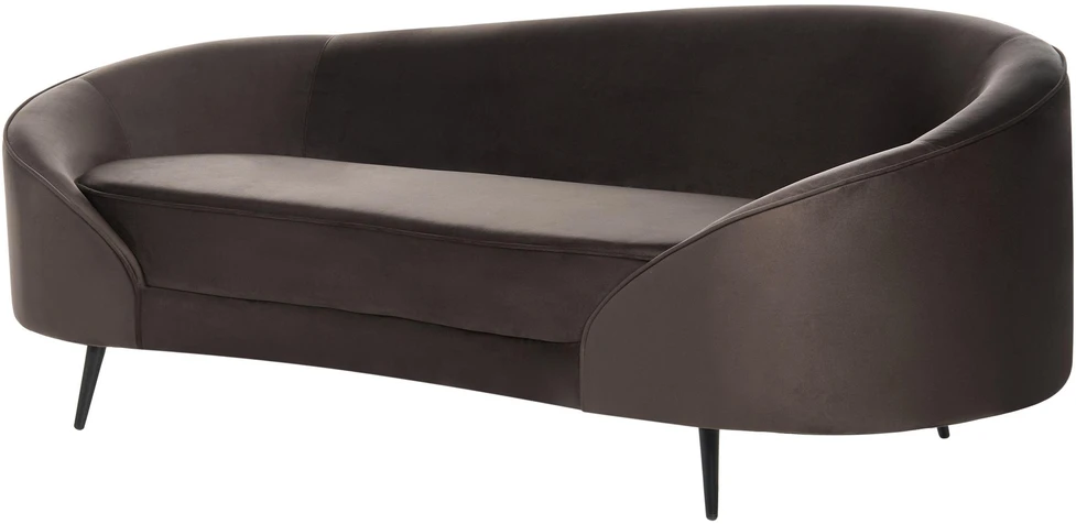 Beliani 2 vietų sofa SAVAR, veliūras, tamsiai ruda
