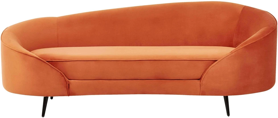 Beliani 2 vietų sofa SAVAR veliūrinė oranžinė