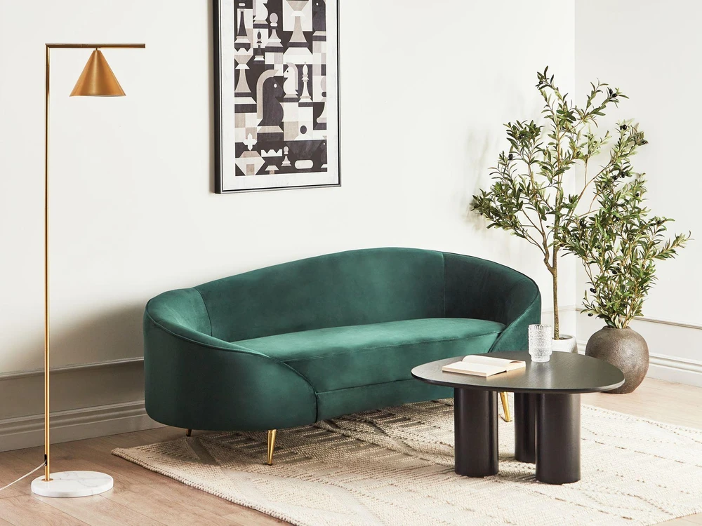Beliani 2 vietų sofa SAVAR veliūrinė smaragdinė