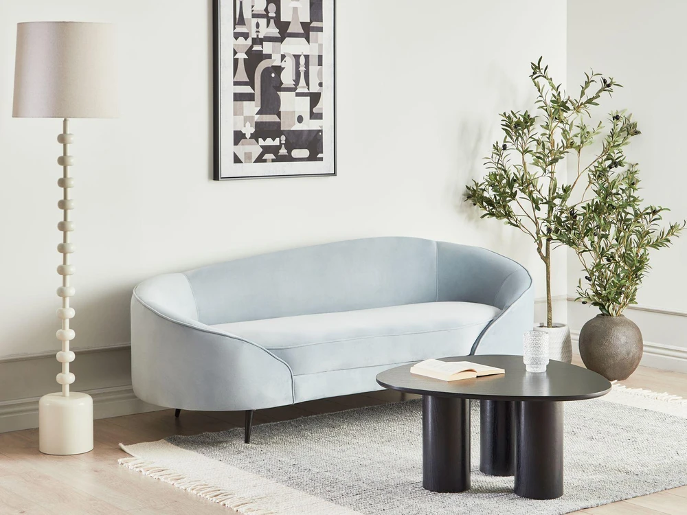 Beliani 2 vietų sofa SAVAR veliūrinė žydra