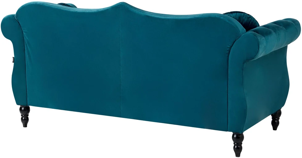 Beliani 2 vietų sofa SKIEN, veliūras, žydra