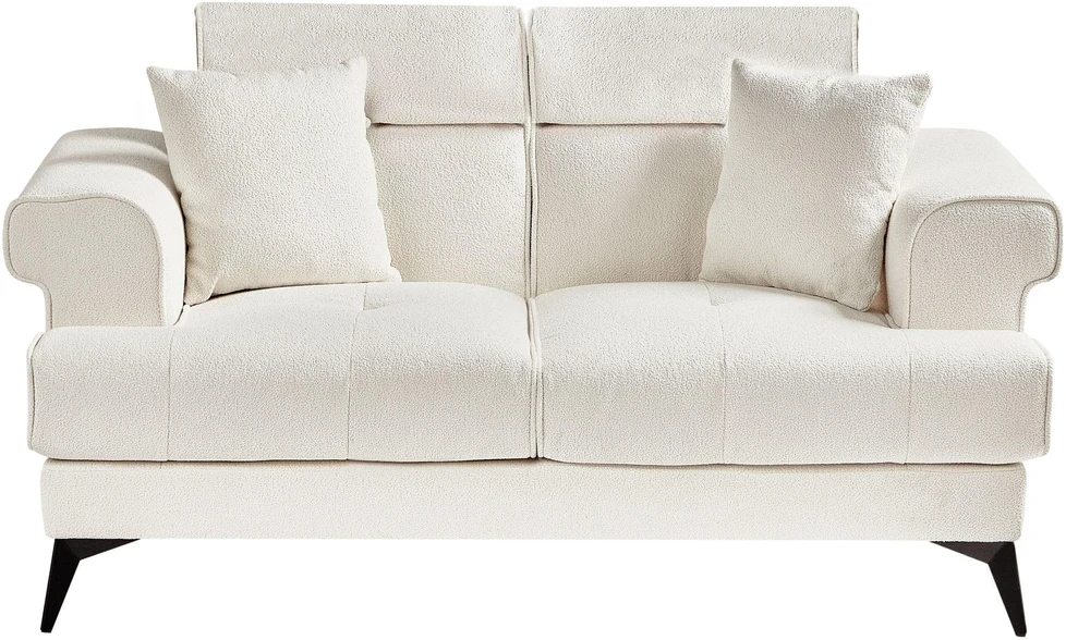 Beliani 2 vietų sofa SKIVE Boucle balta