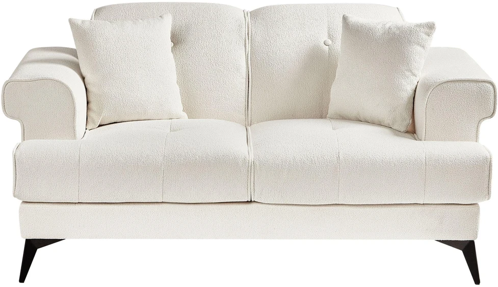 Beliani 2 vietų sofa SKIVE Boucle balta