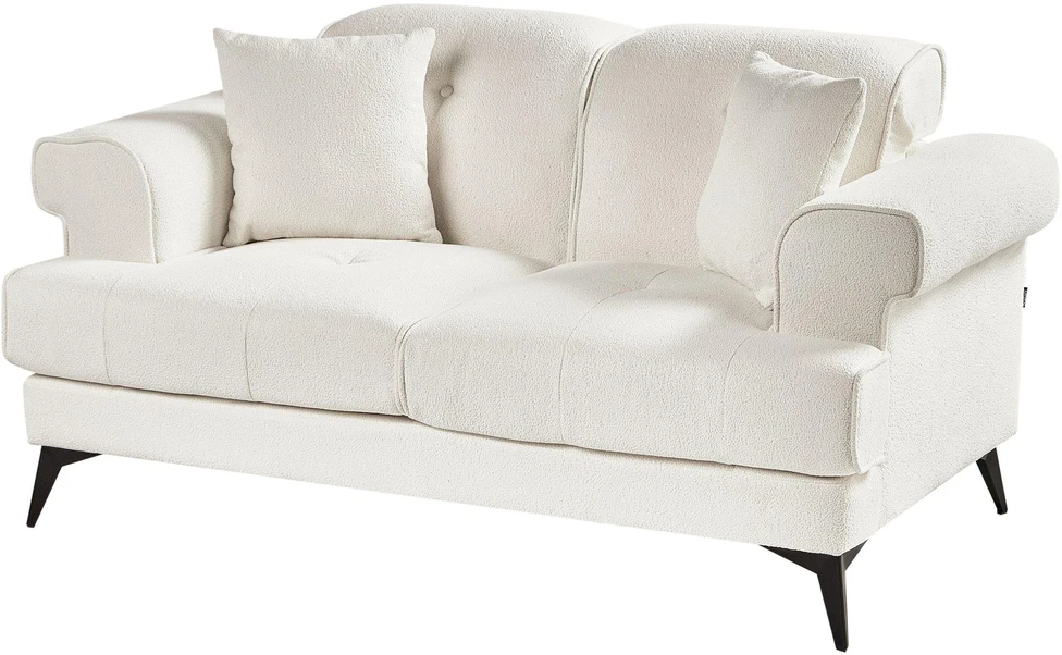 Beliani 2 vietų sofa SKIVE Boucle balta