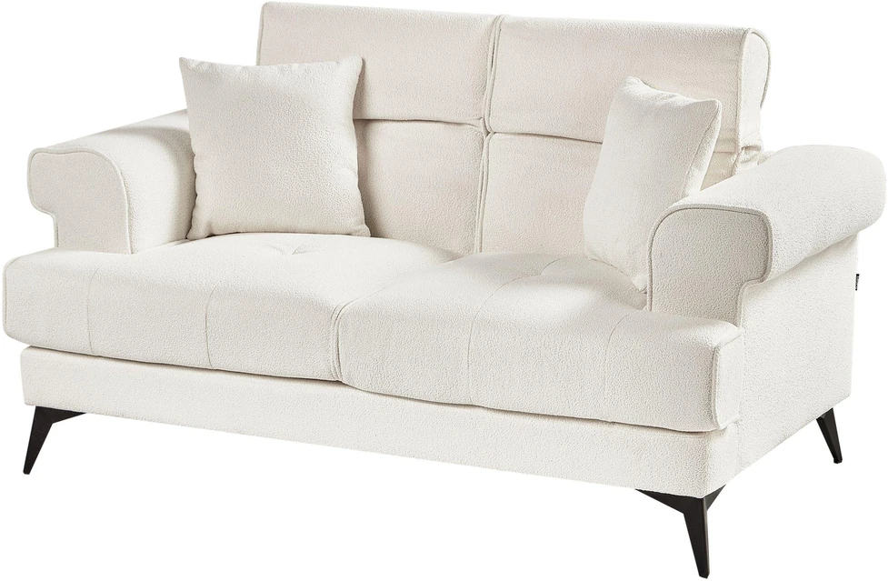 Beliani 2 vietų sofa SKIVE Boucle balta