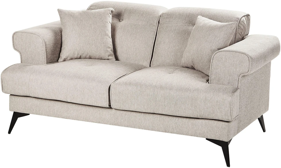 Beliani 2 vietų sofa SKIVE smėlio spalvos ir pilkos spalvos
