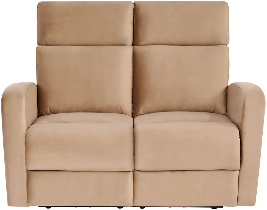 Beliani 2 vietų sofa su elektrine atsipalaidavimo funkcija VERDAL, veliūras, šviesiai ruda