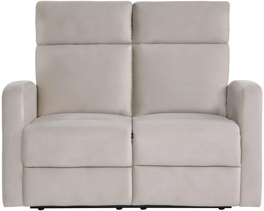 Beliani 2 vietų sofa su elektrine relaksacijos funkcija VERDAL, veliūrinė, smėlio spalvos