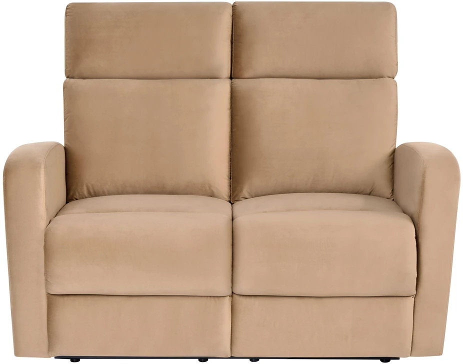 Beliani 2 vietų sofa su rankine atsipalaidavimo funkcija VERDAL, veliūras, šviesiai ruda