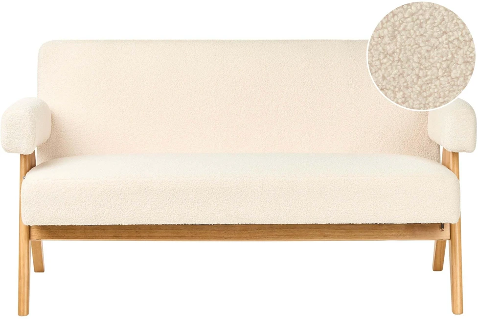 Beliani 2 vietų sofa TAMRE Boucle kreminė / šviesiai ruda