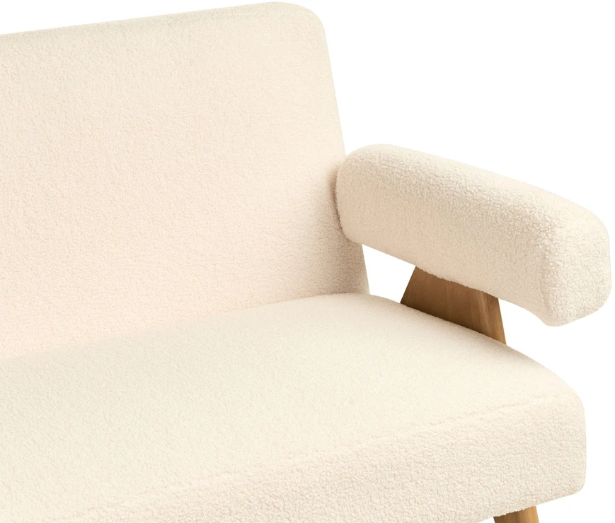 Beliani 2 vietų sofa TAMRE Boucle kreminė / šviesiai ruda