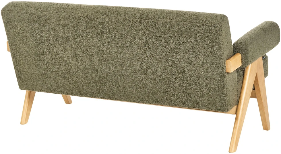 Beliani 2 vietų sofa TAMRE Boucle žalia / šviesiai ruda