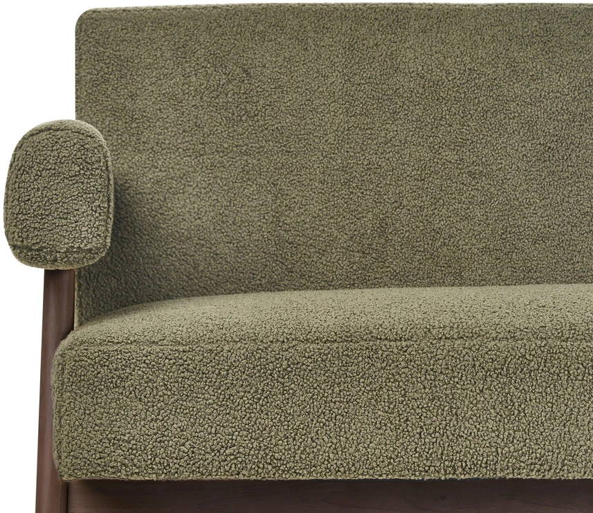 Beliani 2 vietų sofa TAMRE Boucle žalia / tamsiai ruda