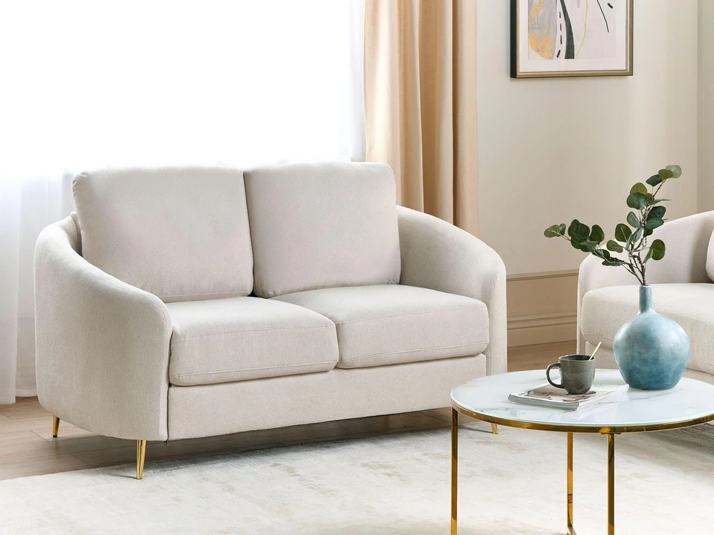 Beliani 2 vietų sofa TROSA šviesi smėlio spalva