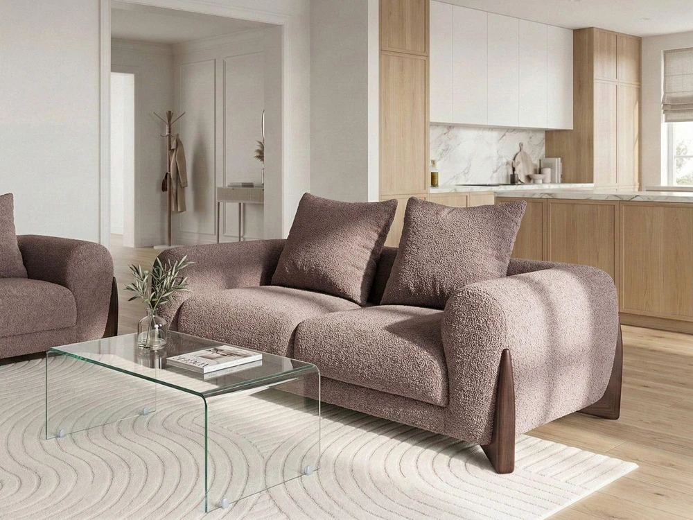 Beliani 2 vietų sofa VINLIDEN, boucle, ruda