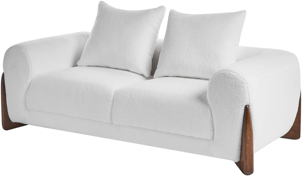 Beliani 2 vietų sofa VINLIDEN iš Boucle audinio, balta