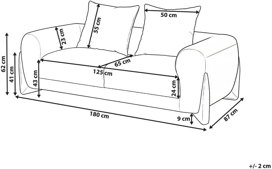 Beliani 2 vietų sofa VINLIDEN iš Boucle audinio, balta