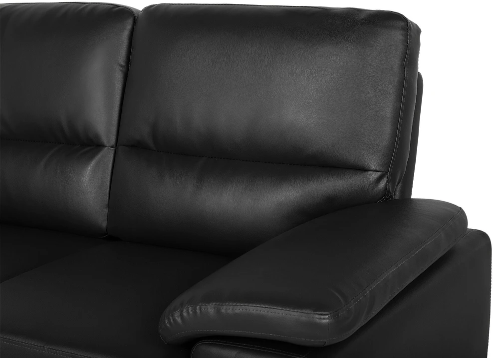 Beliani 2 vietų sofa VOGAR dirbtinė oda, juoda