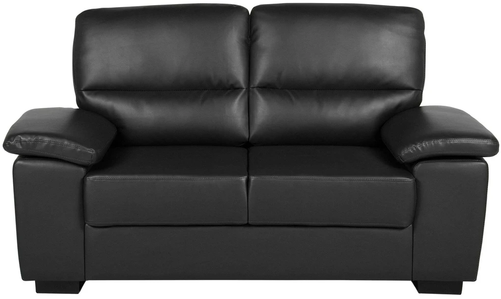 Beliani 2 vietų sofa VOGAR dirbtinė oda, juoda