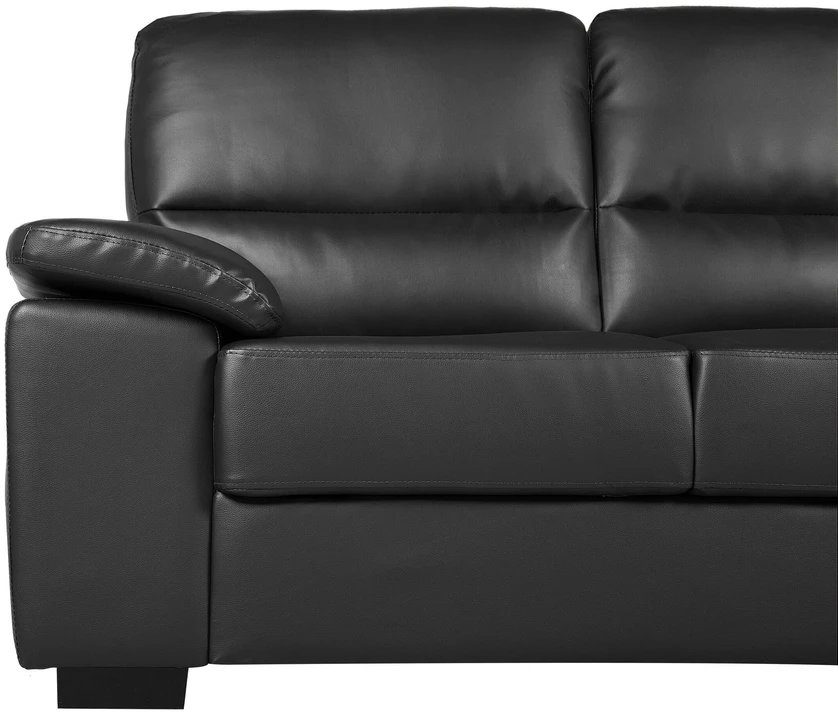 Beliani 2 vietų sofa VOGAR dirbtinė oda, juoda