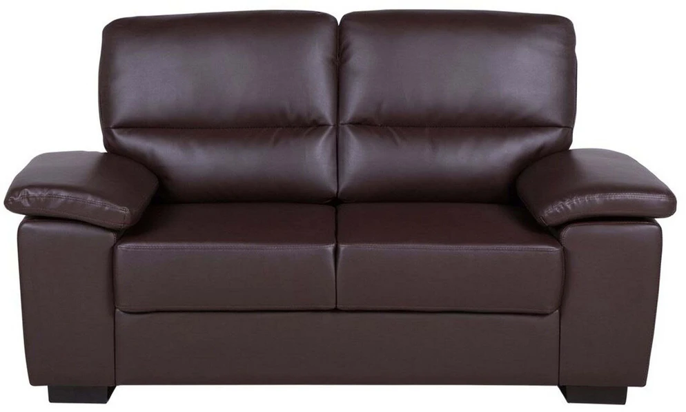 Beliani 2 vietų sofa VOGAR iš dirbtinės odos, tamsiai ruda
