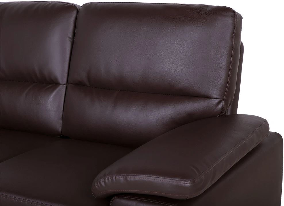 Beliani 2 vietų sofa VOGAR iš dirbtinės odos, tamsiai ruda