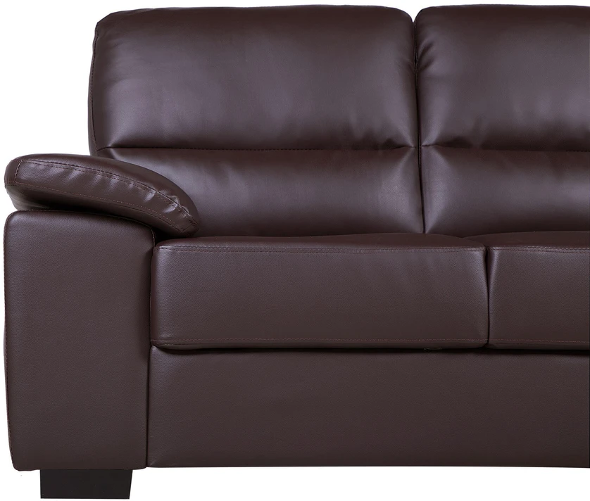 Beliani 2 vietų sofa VOGAR iš dirbtinės odos, tamsiai ruda
