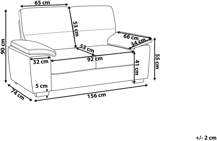 Beliani 2 vietų sofa VOGAR šviesiai smėlio spalvos