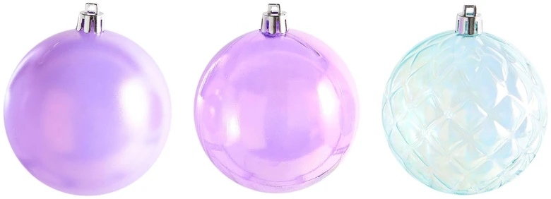 Beliani 24 kalėdinių žaisliukų rinkinys ASNEN violetinis