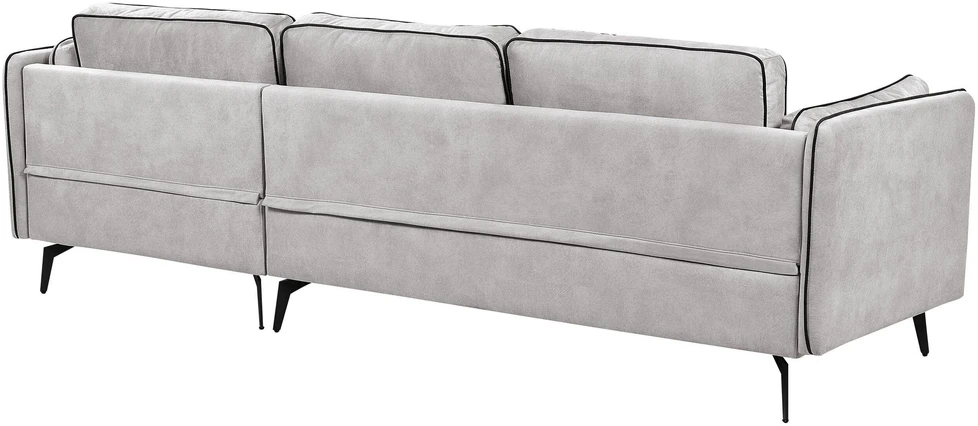 Beliani 3 asmenų kampinė sofa ALTAN, veliūrinė, šviesiai pilka, kairinė