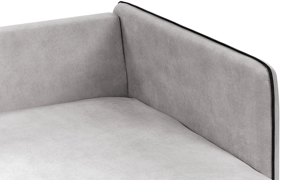 Beliani 3 asmenų kampinė sofa ALTAN, veliūrinė, šviesiai pilka, kairinė