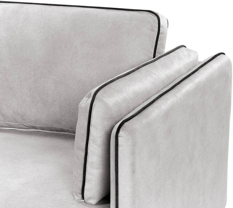 Beliani 3 asmenų kampinė sofa ALTAN, veliūrinė, šviesiai pilka, kairinė