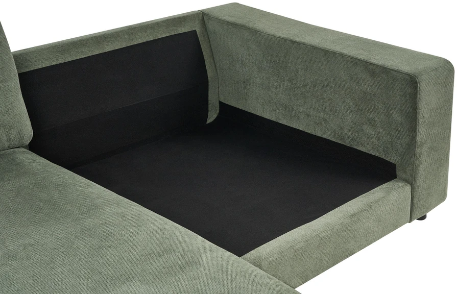 Beliani 3 asmenų kampinė sofa LOFOTEN žalia dešininė