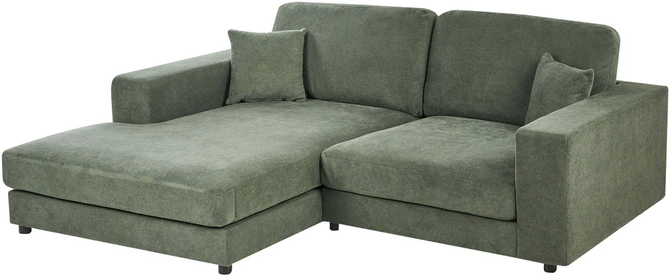 Beliani 3 asmenų kampinė sofa LOFOTEN žalia dešininė