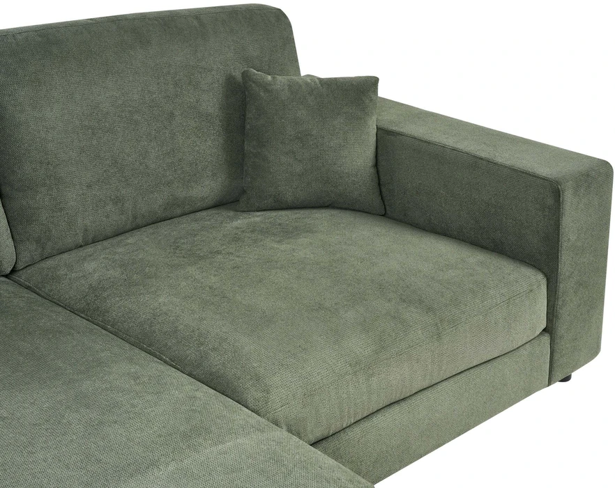 Beliani 3 asmenų kampinė sofa LOFOTEN žalia dešininė