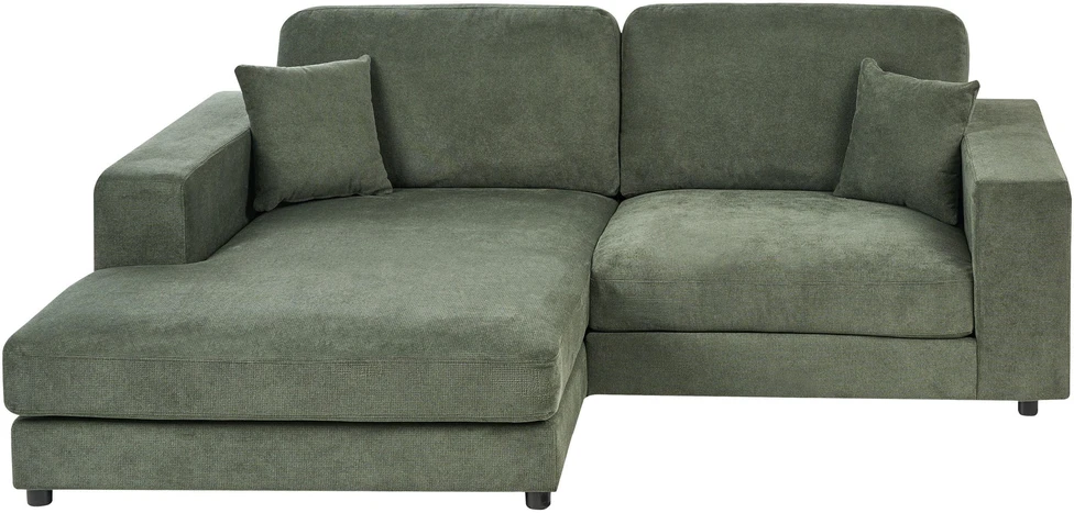 Beliani 3 asmenų kampinė sofa LOFOTEN žalia dešininė