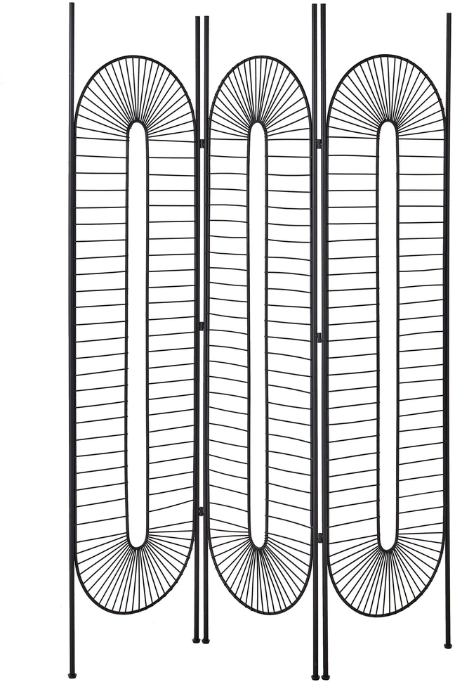 Beliani 3 dalių kambario pertvara NOALE juodos spalvos 135 cm 170 cm